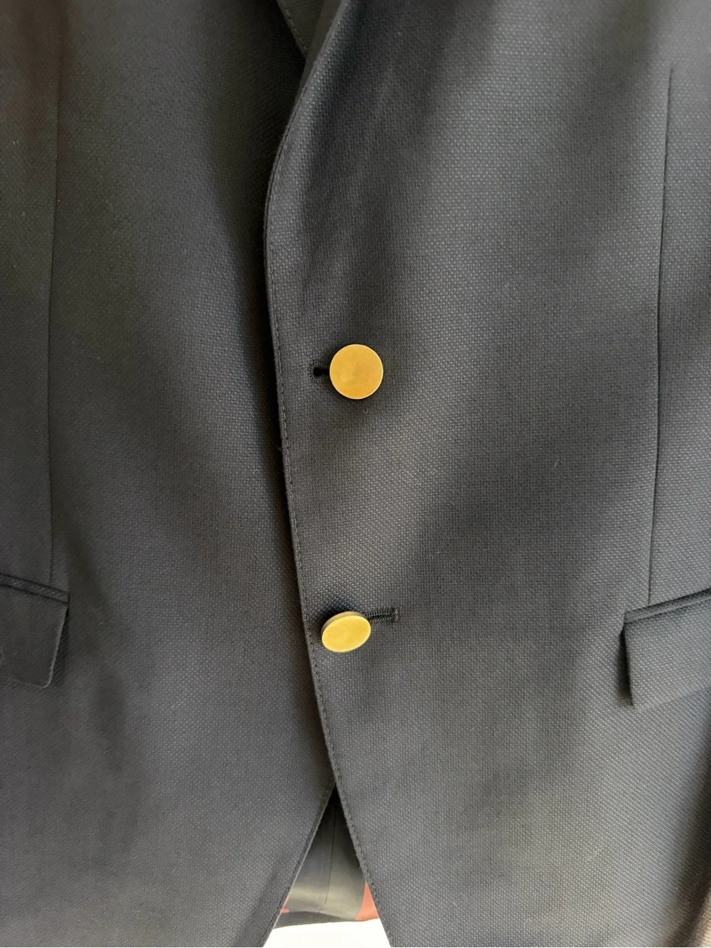 Hugo Boss Black Two-Button Sport Coat with Gold Buttons 44R